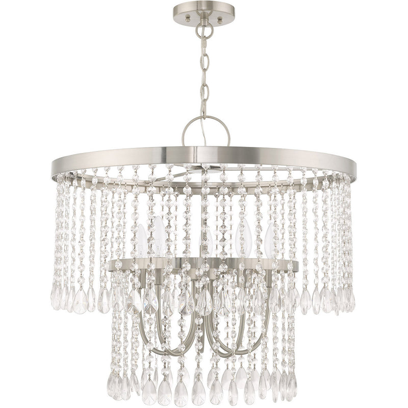 Five Light Dimmable Chandelier With Shades