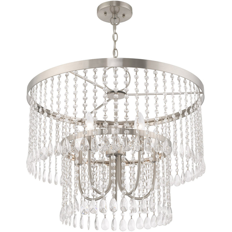 Five Light Dimmable Chandelier With Shades