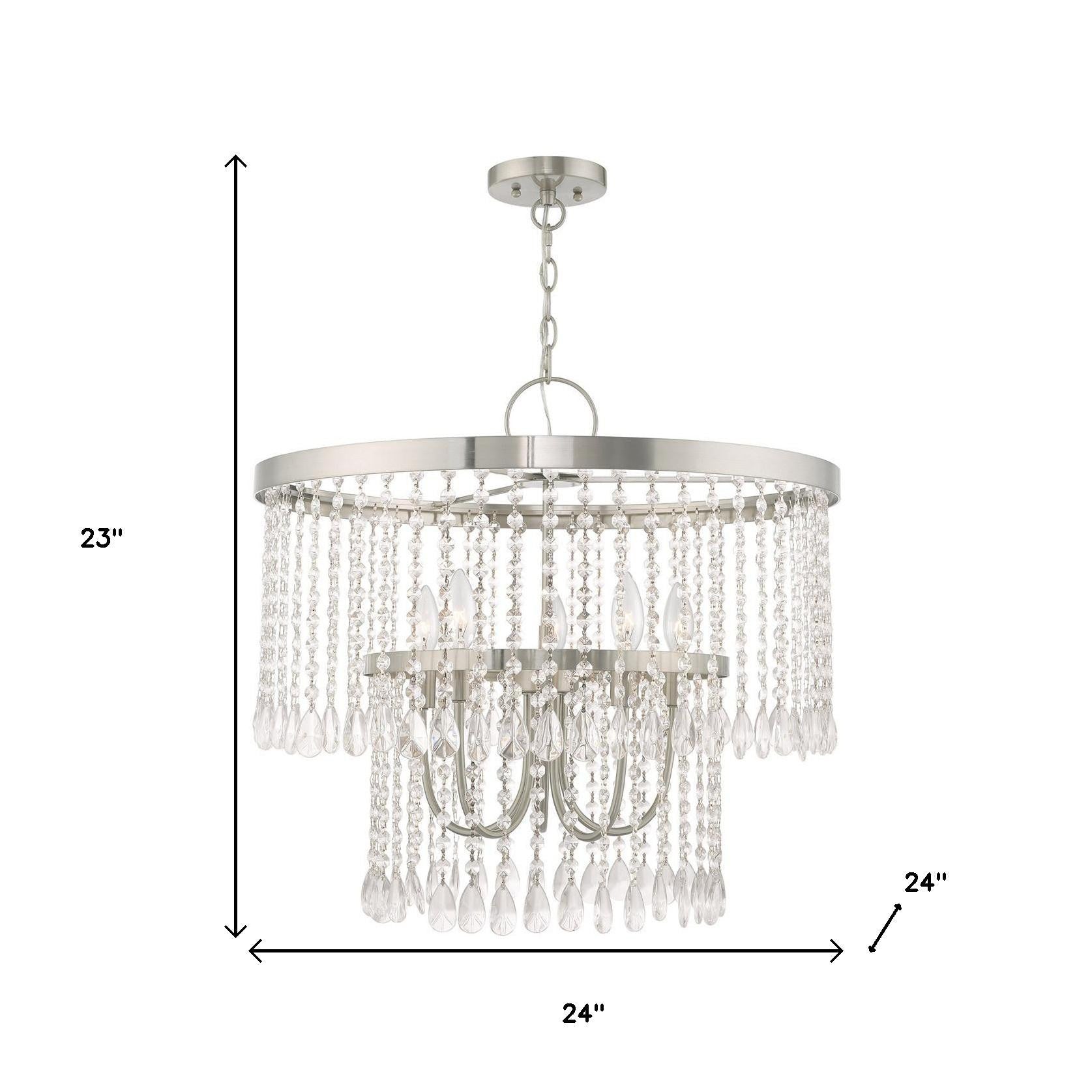 Five Light Dimmable Chandelier With Shades