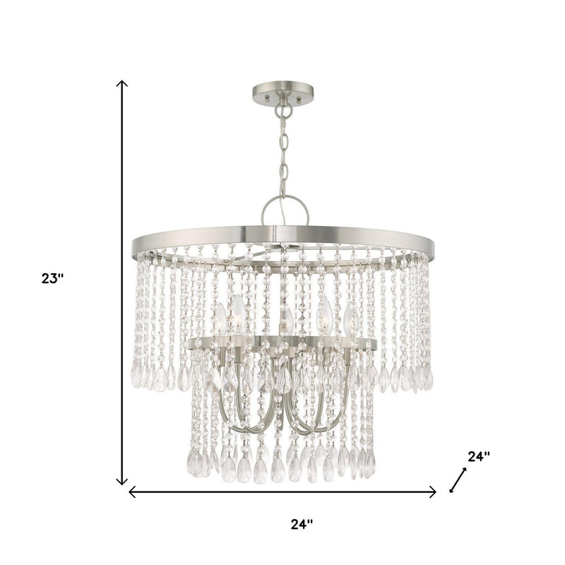 Five Light Dimmable Chandelier With Shades