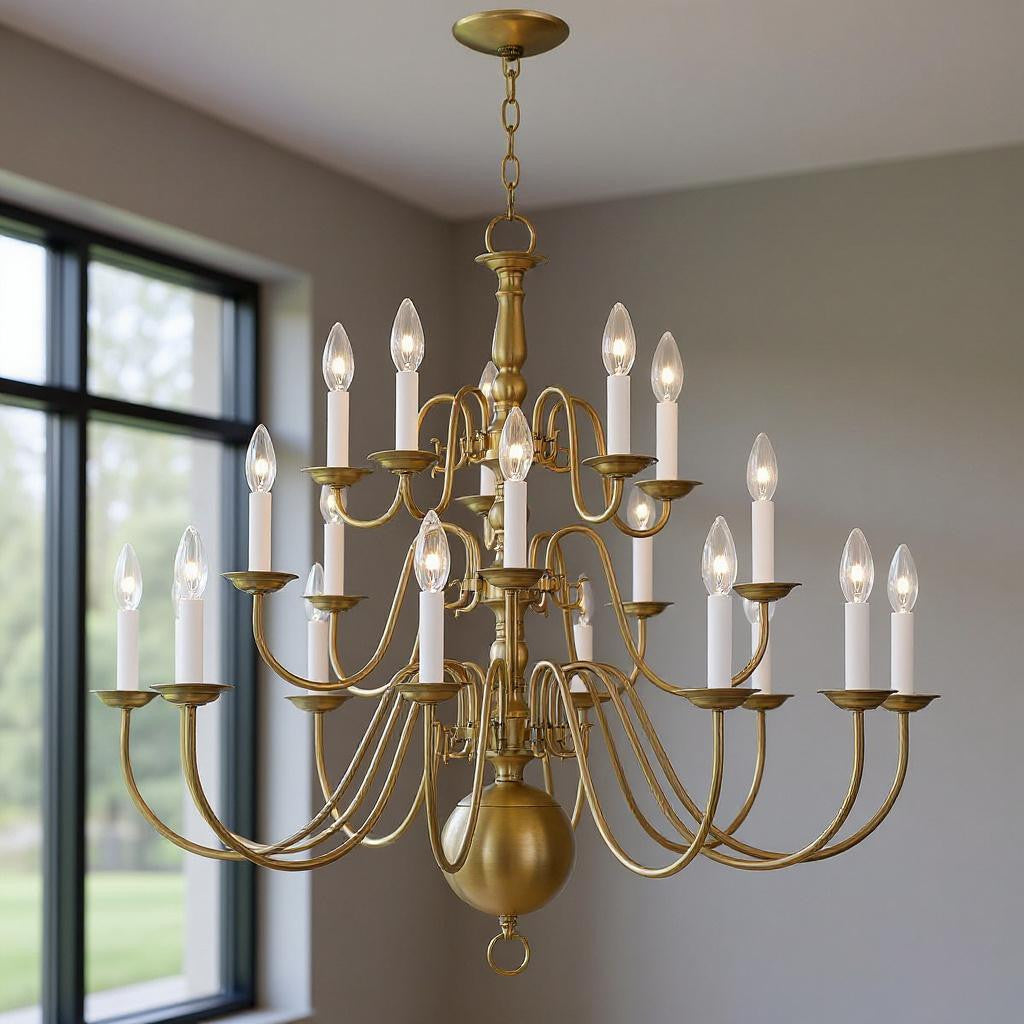 Multi Light Dimmable Chandelier With Shades