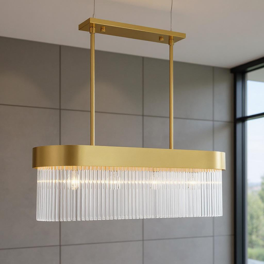 Four Light Dimmable Chandelier With Shades