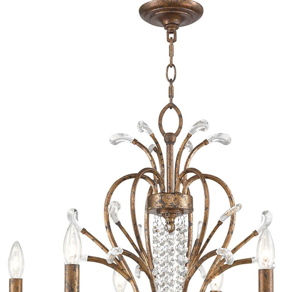 Six Light Dimmable Chandelier With Shades
