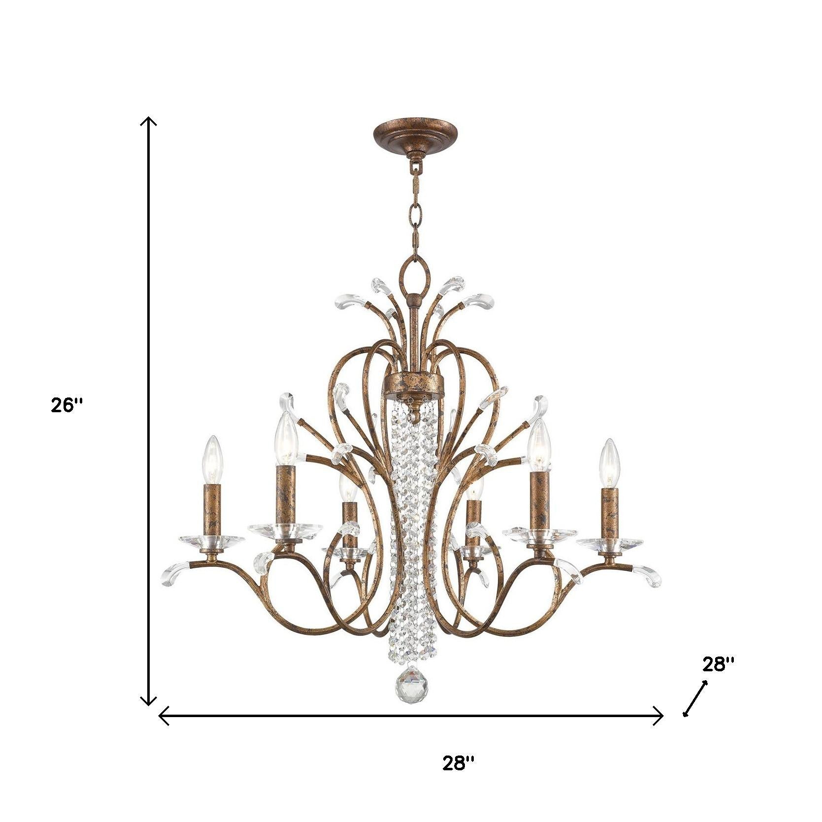 Six Light Dimmable Chandelier With Shades