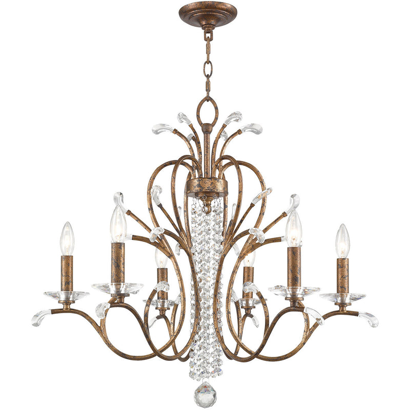 Six Light Dimmable Chandelier With Shades