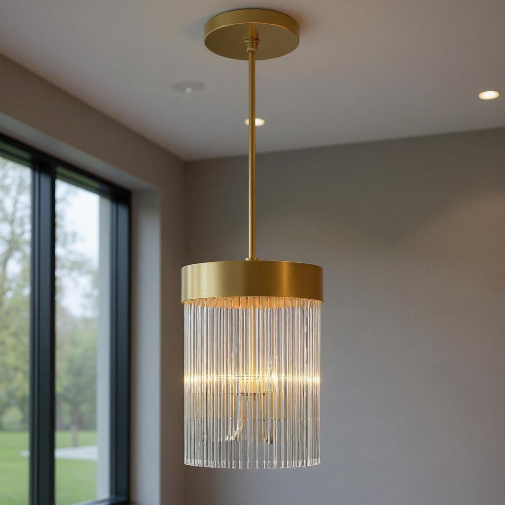 Three Light Dimmable Chandelier With Shades