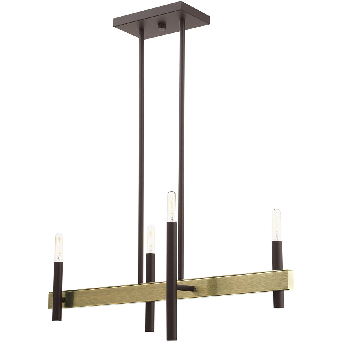 Four Light Dimmable Chandelier With Shades Default Title