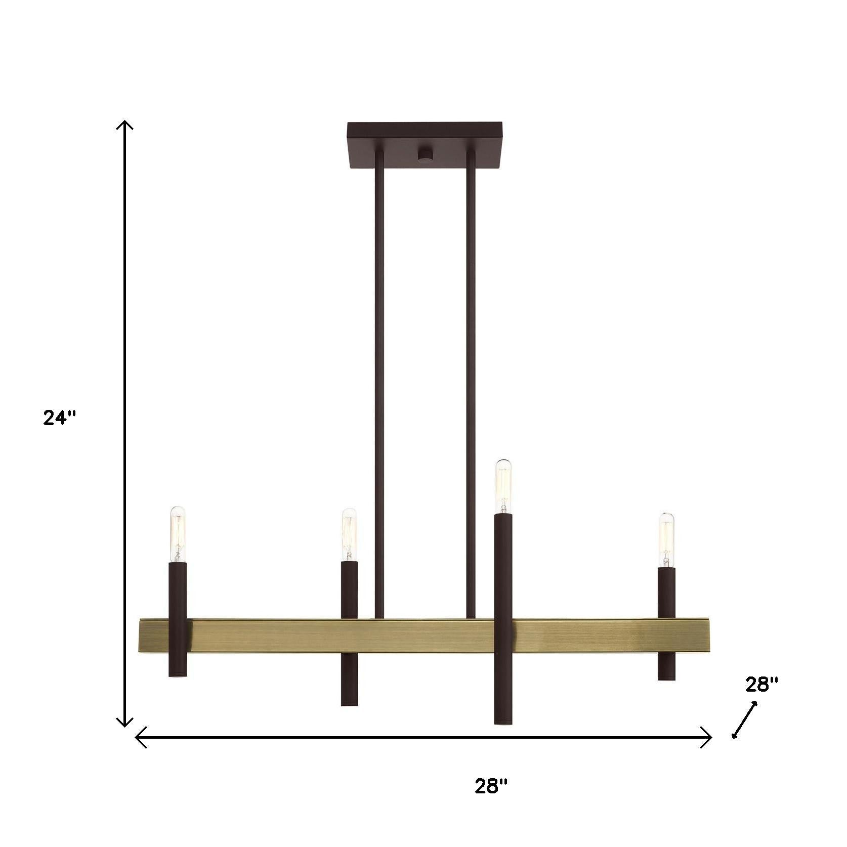 Four Light Dimmable Chandelier With Shades