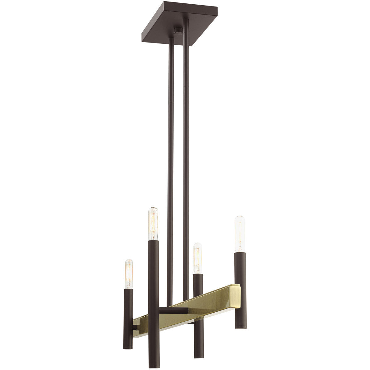 Four Light Dimmable Chandelier With Shades