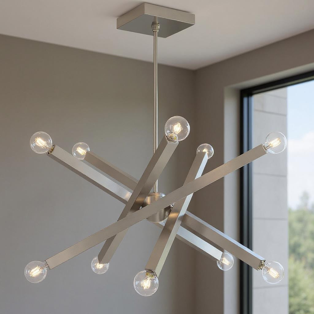 Ten Light Dimmable Chandelier With Shades Default Title