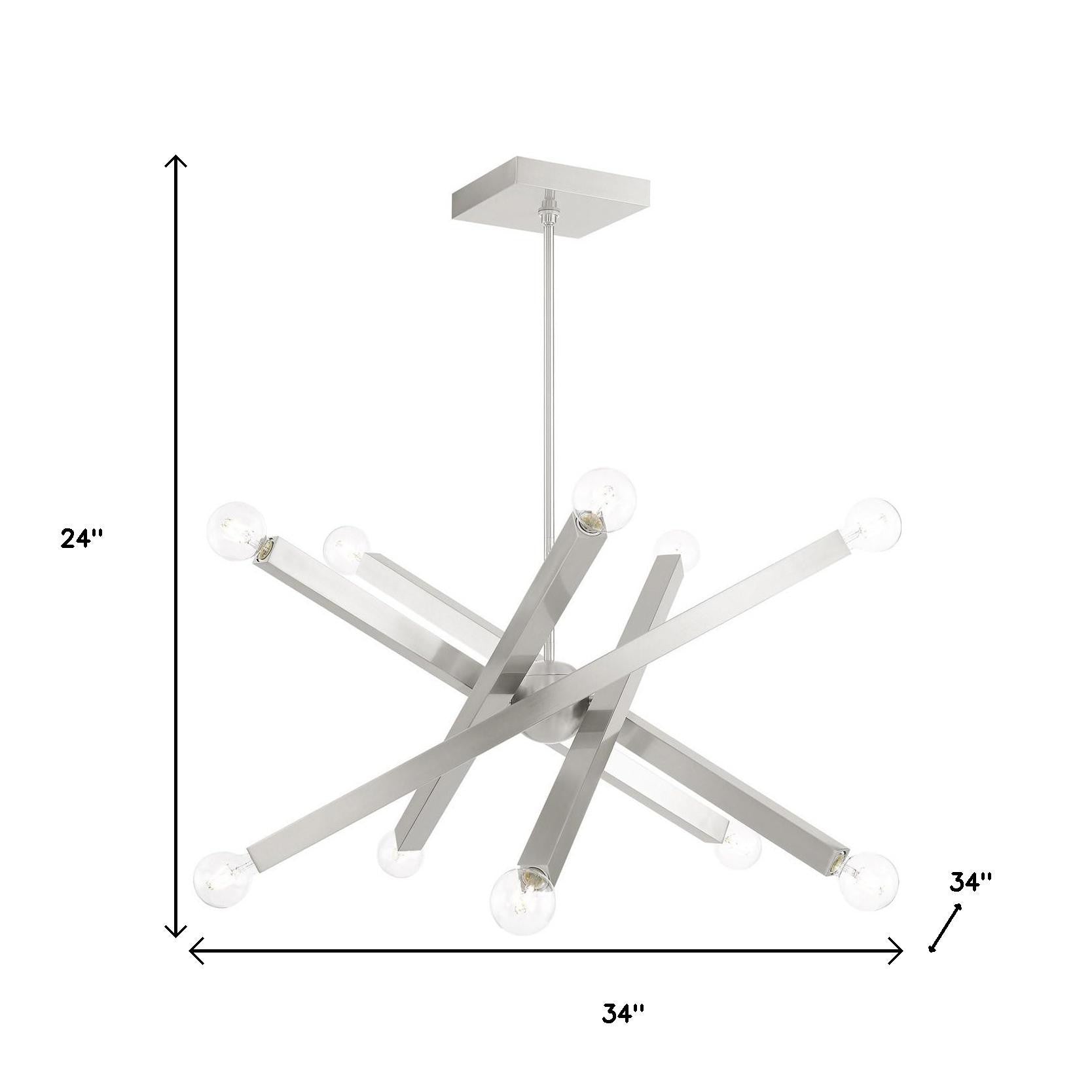 Ten Light Dimmable Chandelier With Shades