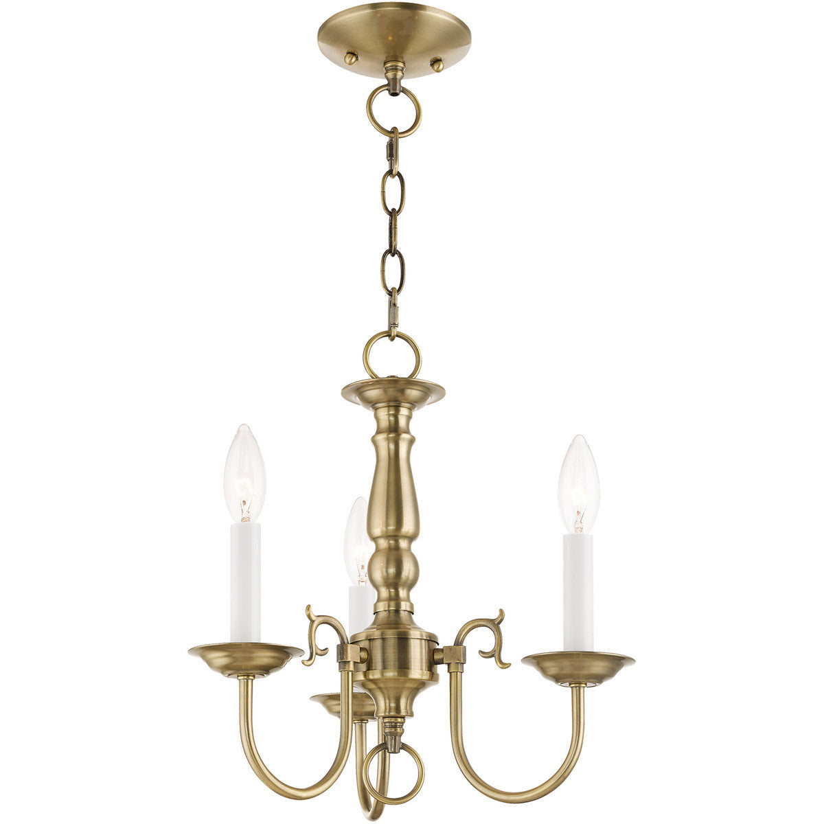 Three Light Dimmable Chandelier With Shades Default Title