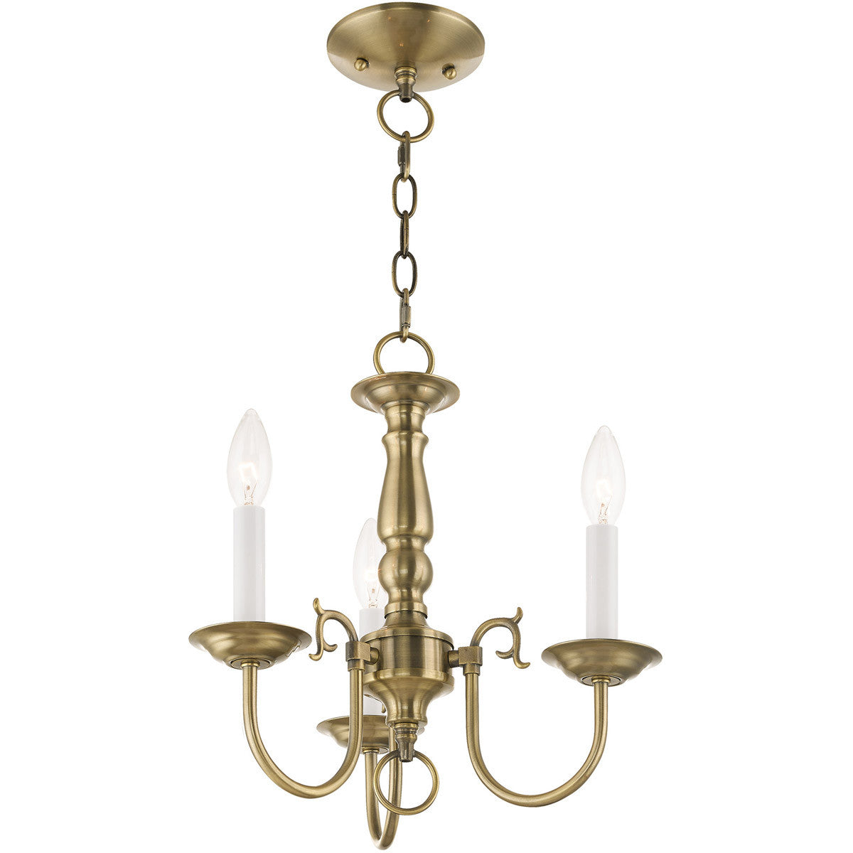 Three Light Dimmable Chandelier With Shades