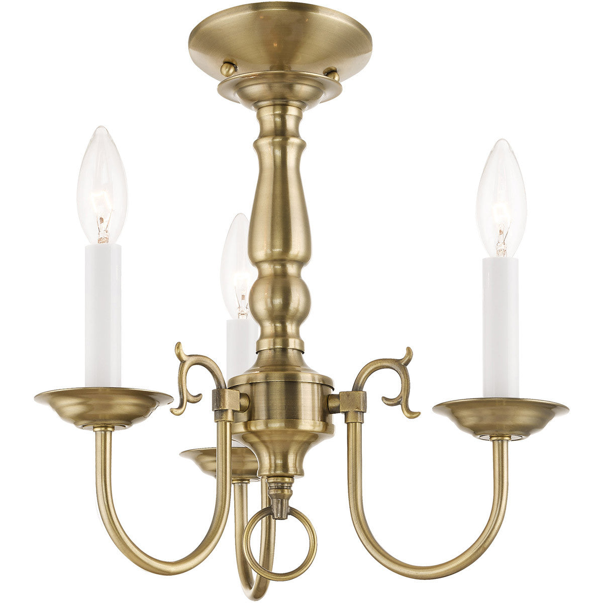 Three Light Dimmable Chandelier With Shades
