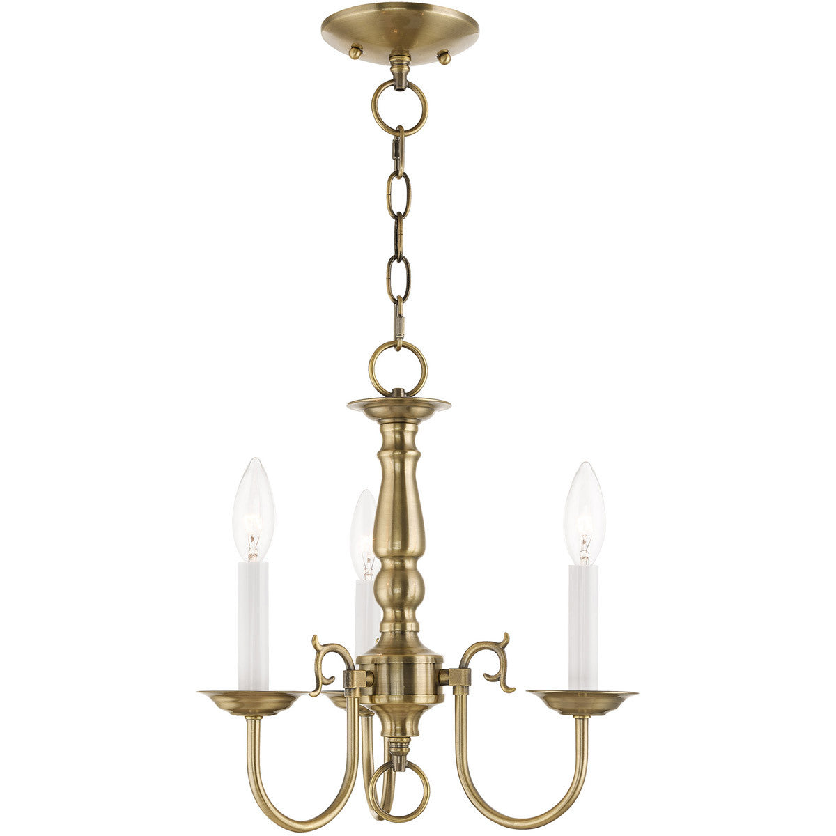 Three Light Dimmable Chandelier With Shades