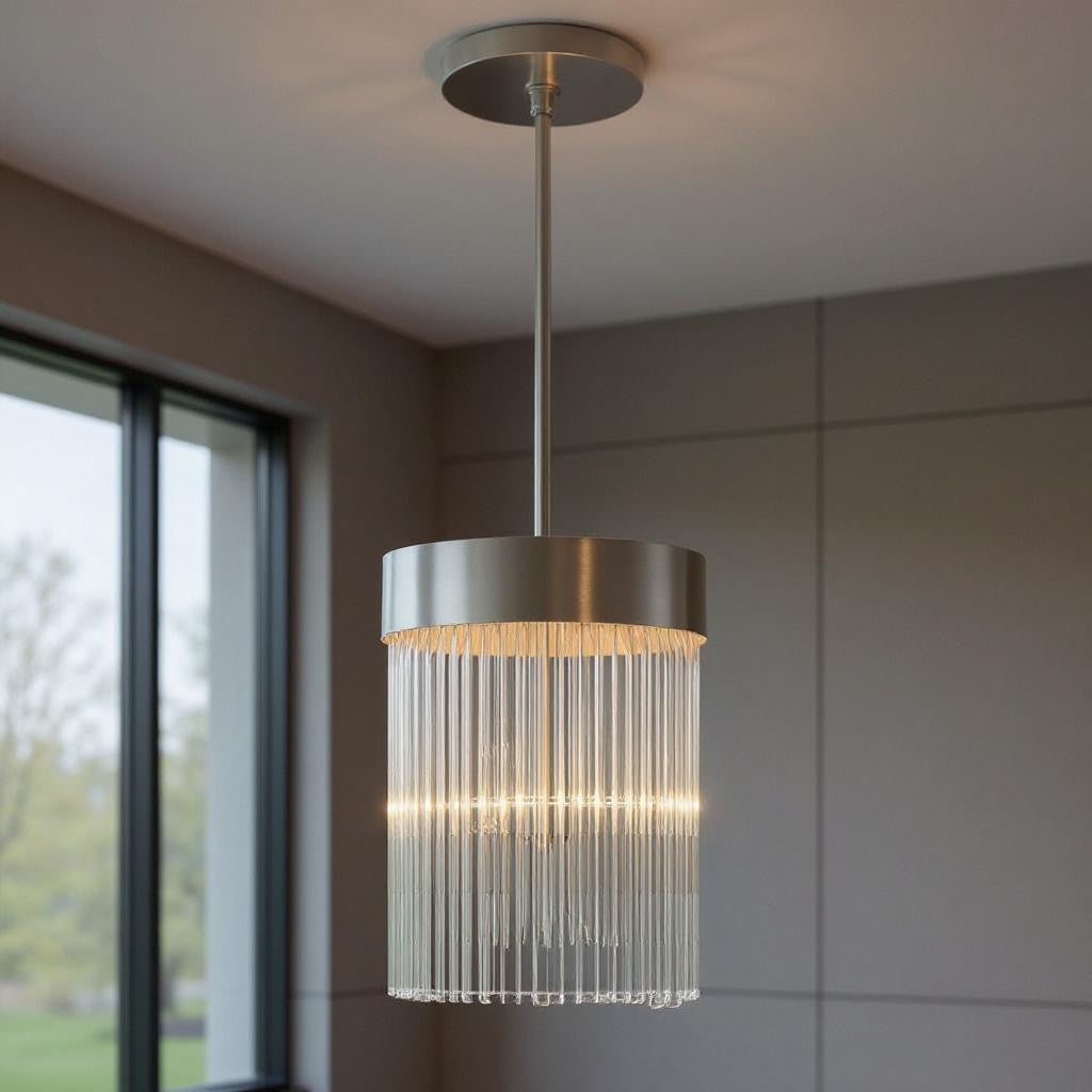 Three Light Dimmable Chandelier With Shades