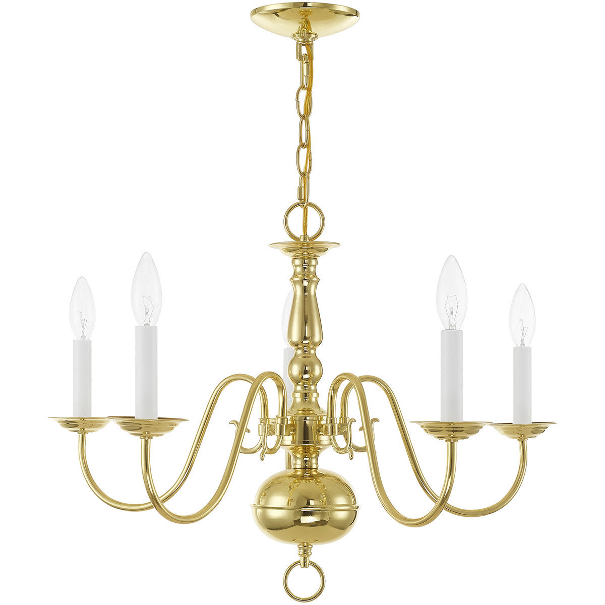 Five Light Dimmable Chandelier With Shades Default Title