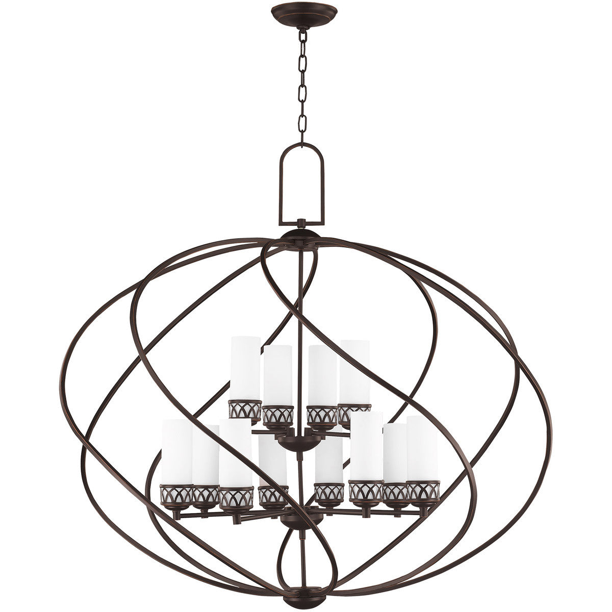 Twelve Light Dimmable Chandelier With Shades Default Title