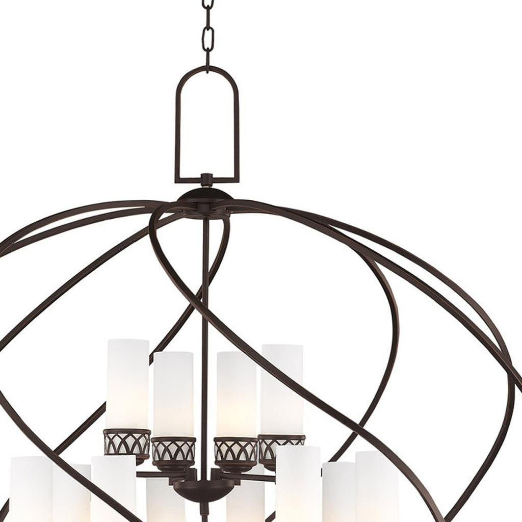 Twelve Light Dimmable Chandelier With Shades