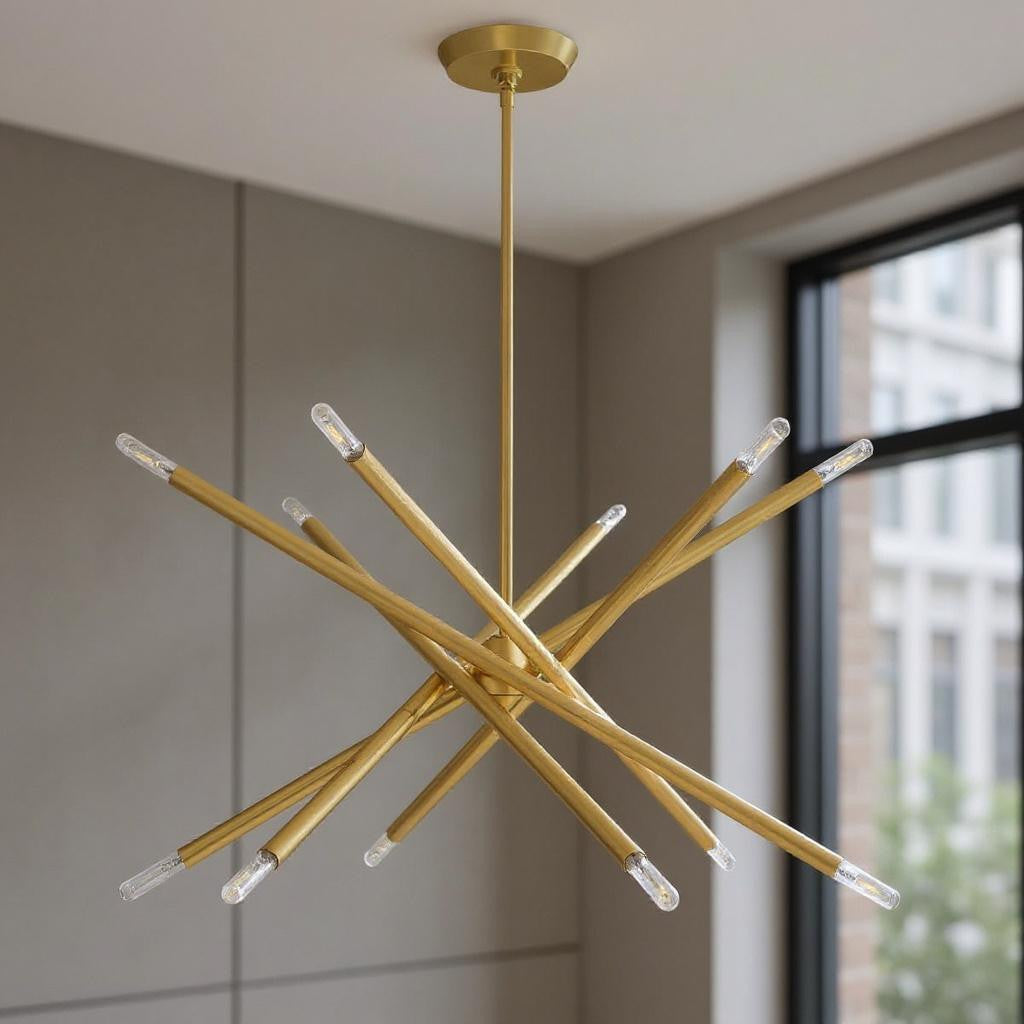 Six Light Dimmable Chandelier With Shades