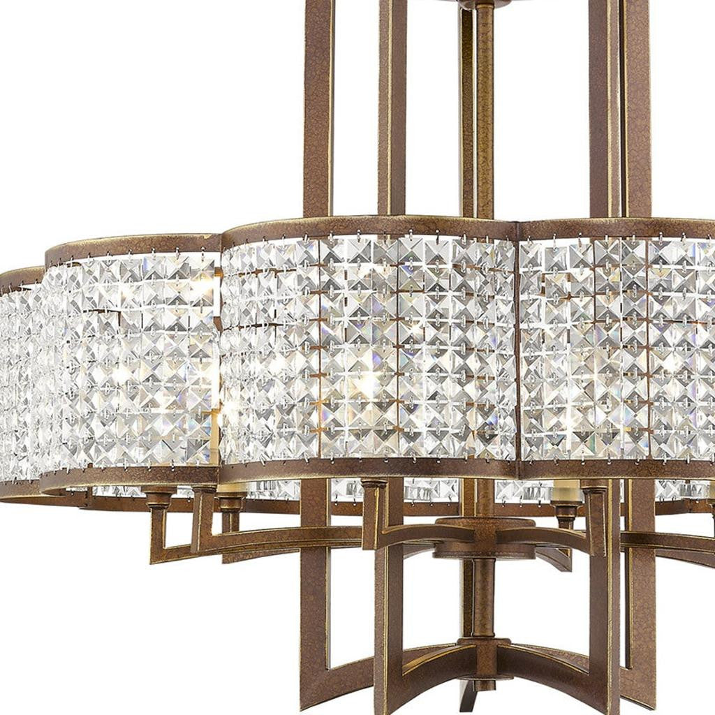 Ten Light Dimmable Chandelier With Shades