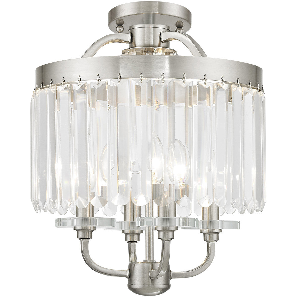 Four Light Dimmable Chandelier With Shades Default Title