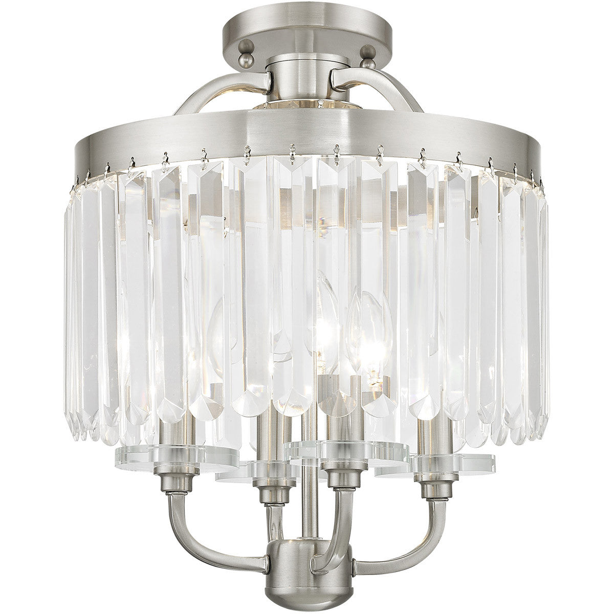 Four Light Dimmable Chandelier With Shades