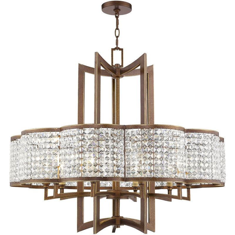 Ten Light Dimmable Chandelier With Shades