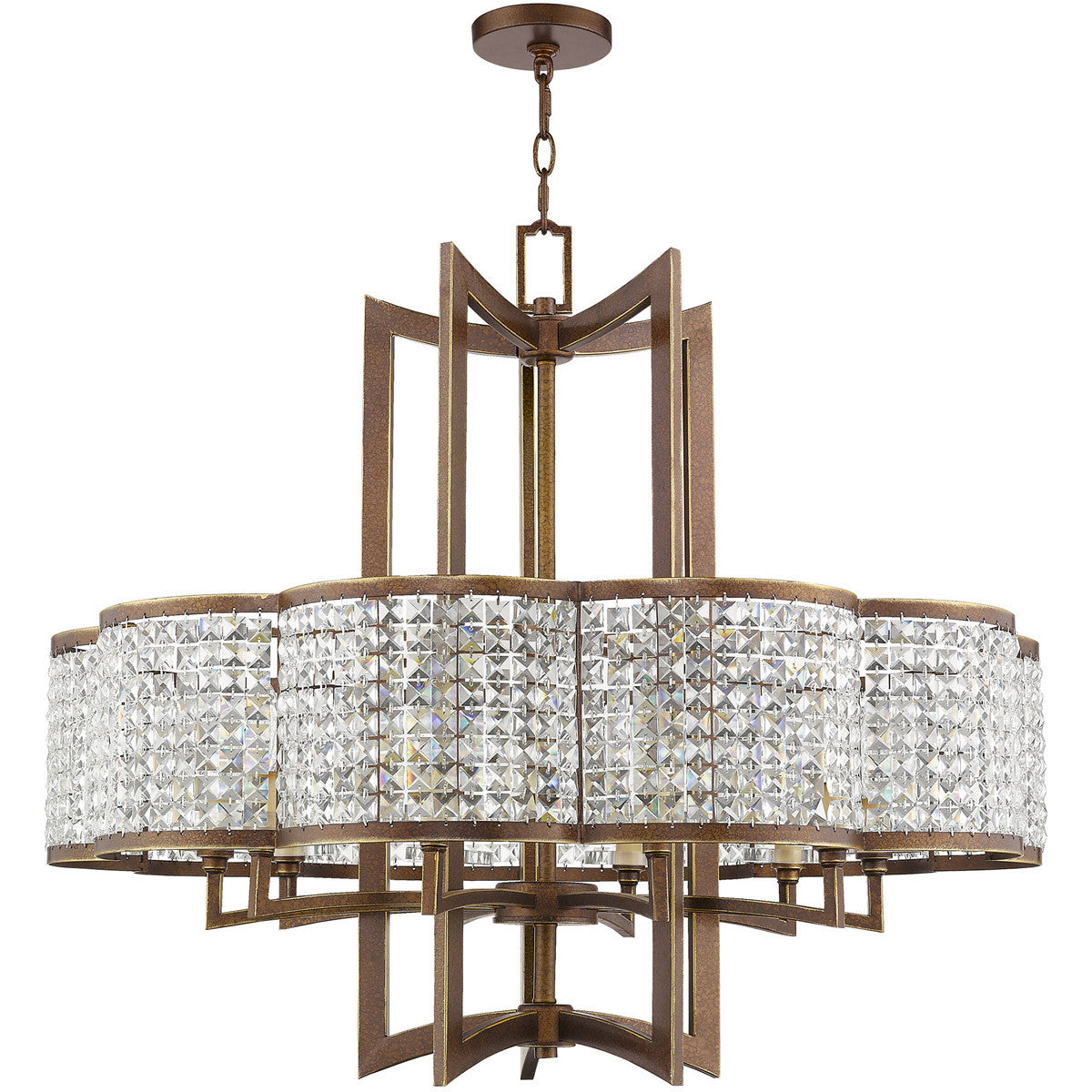 Ten Light Dimmable Chandelier With Shades
