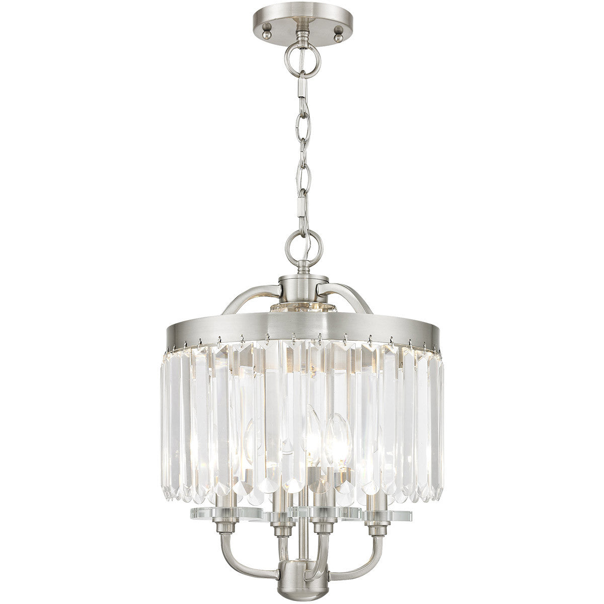 Four Light Dimmable Chandelier With Shades
