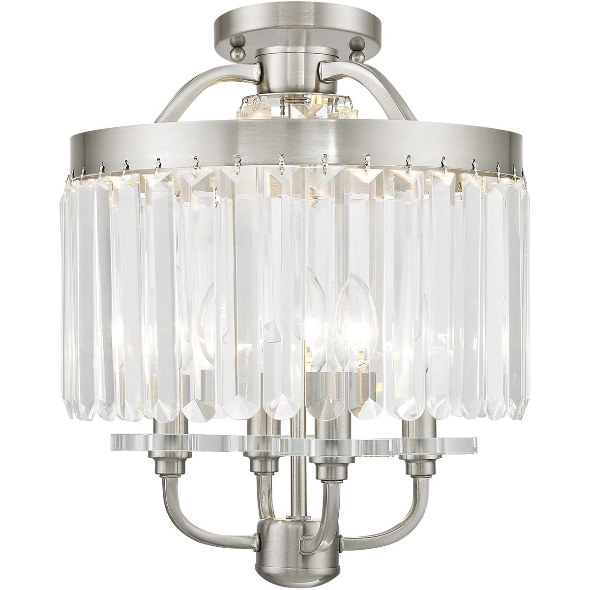 Four Light Dimmable Chandelier With Shades