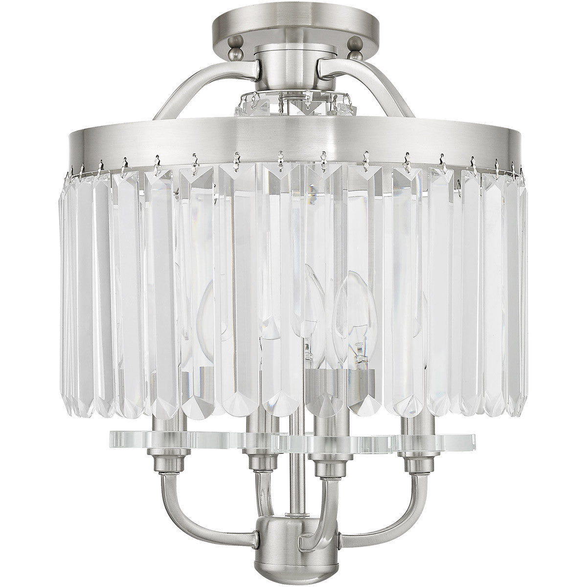 Four Light Dimmable Chandelier With Shades