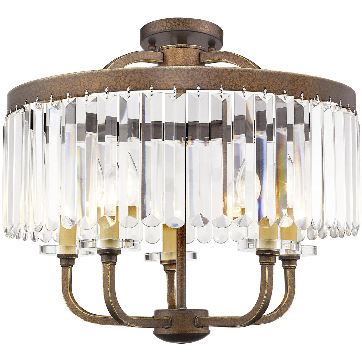 Five Light Dimmable Chandelier With Shades Default Title