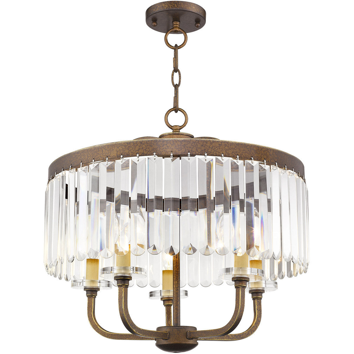 Five Light Dimmable Chandelier With Shades