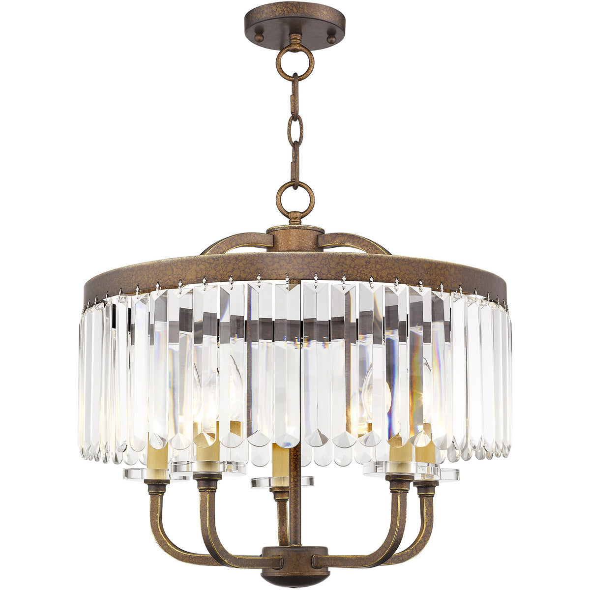 Five Light Dimmable Chandelier With Shades