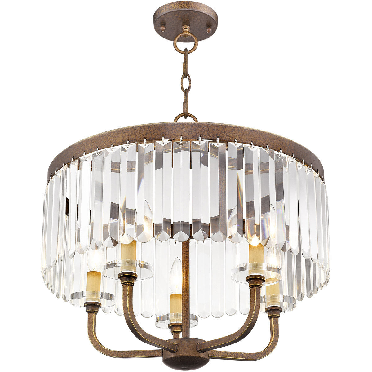 Five Light Dimmable Chandelier With Shades