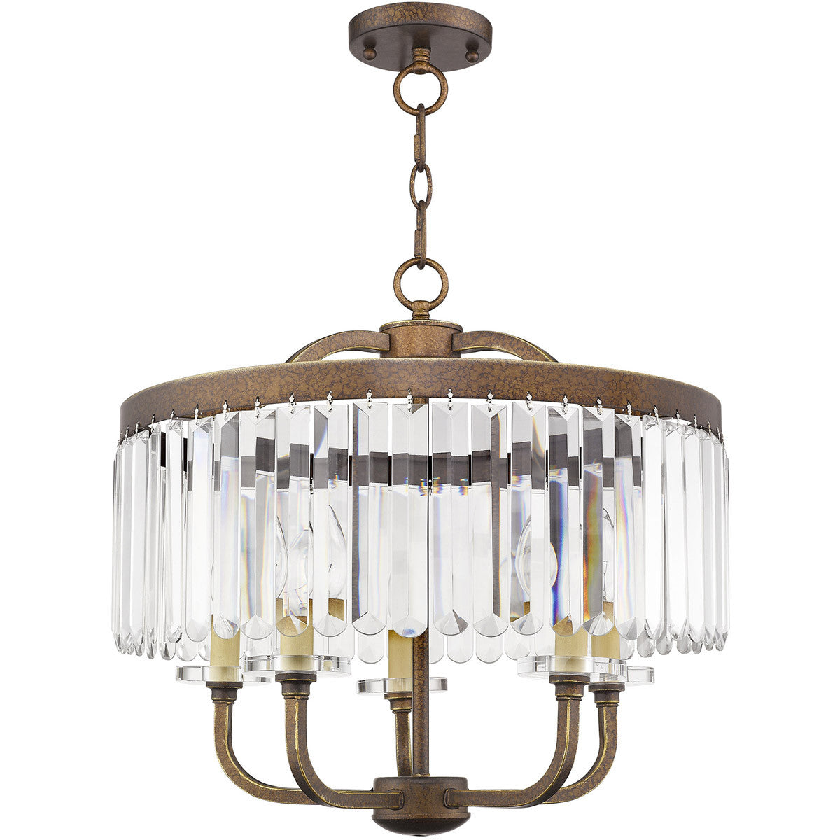 Five Light Dimmable Chandelier With Shades