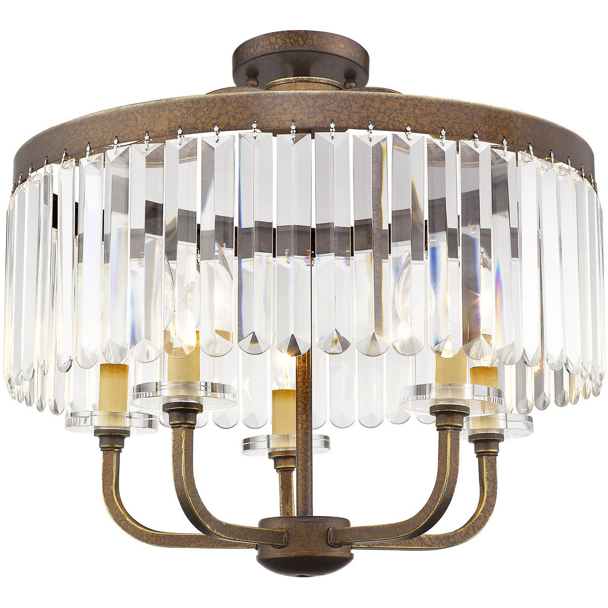 Five Light Dimmable Chandelier With Shades