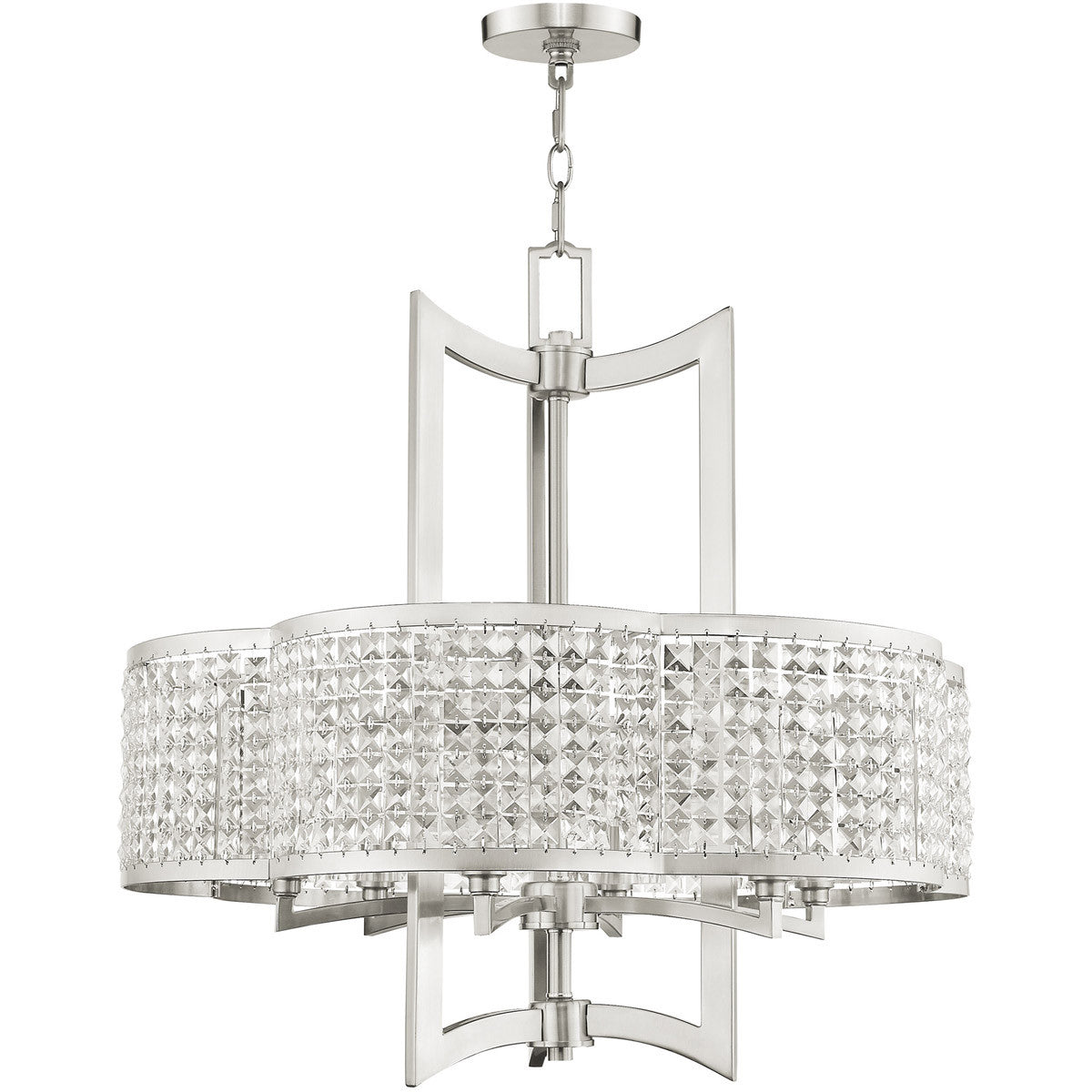 Six Light Dimmable Chandelier With Shades
