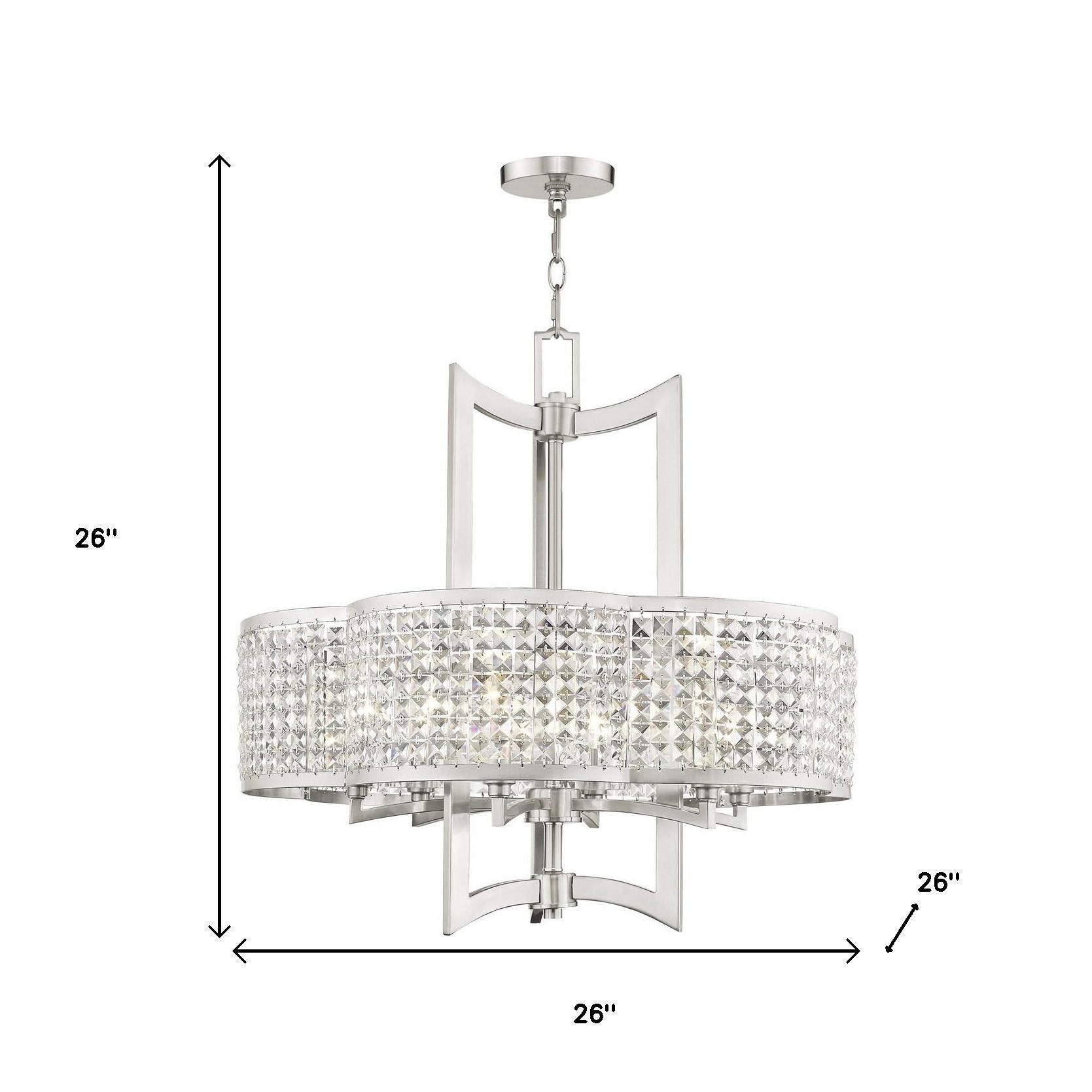 Six Light Dimmable Chandelier With Shades