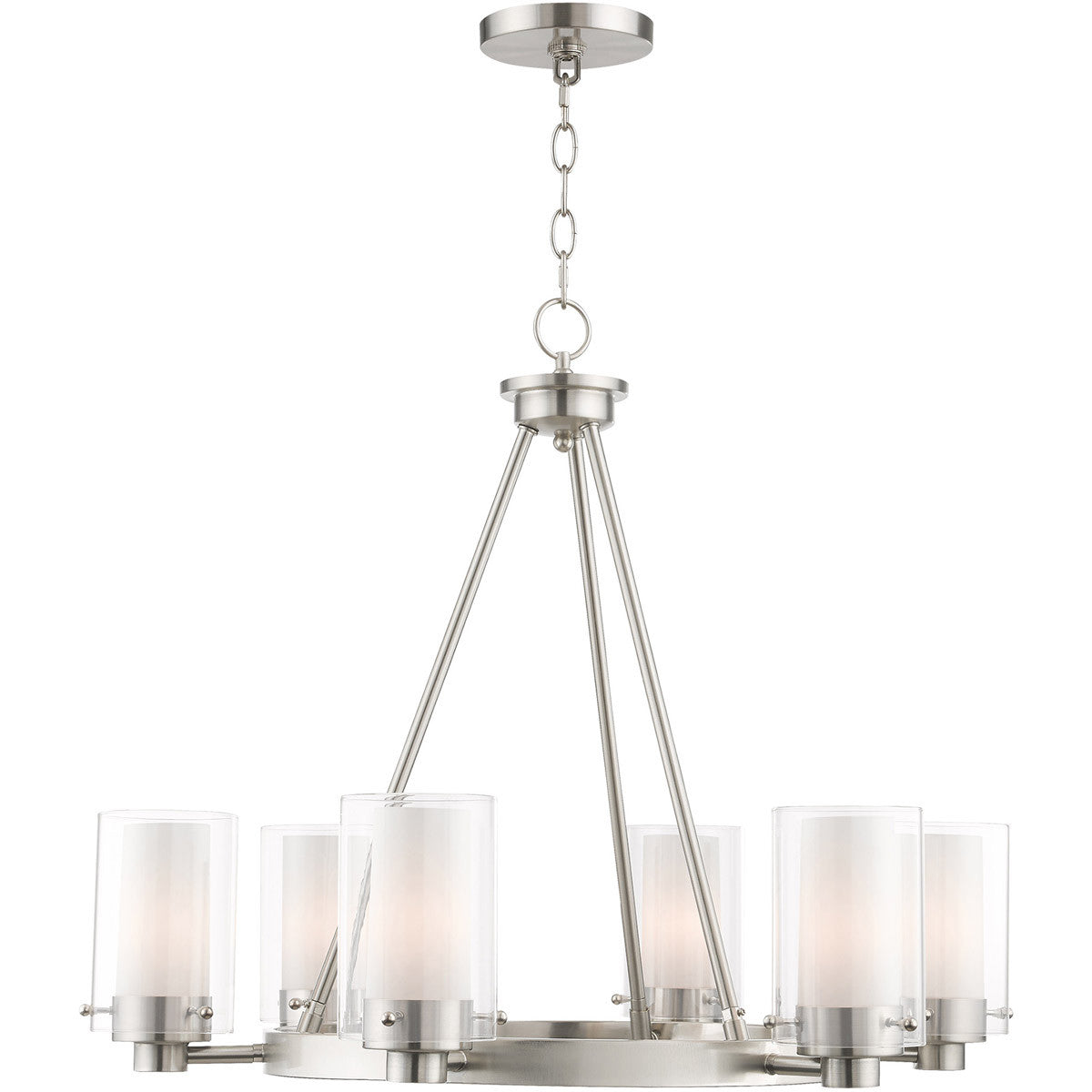 Six Light Dimmable Chandelier With Shades