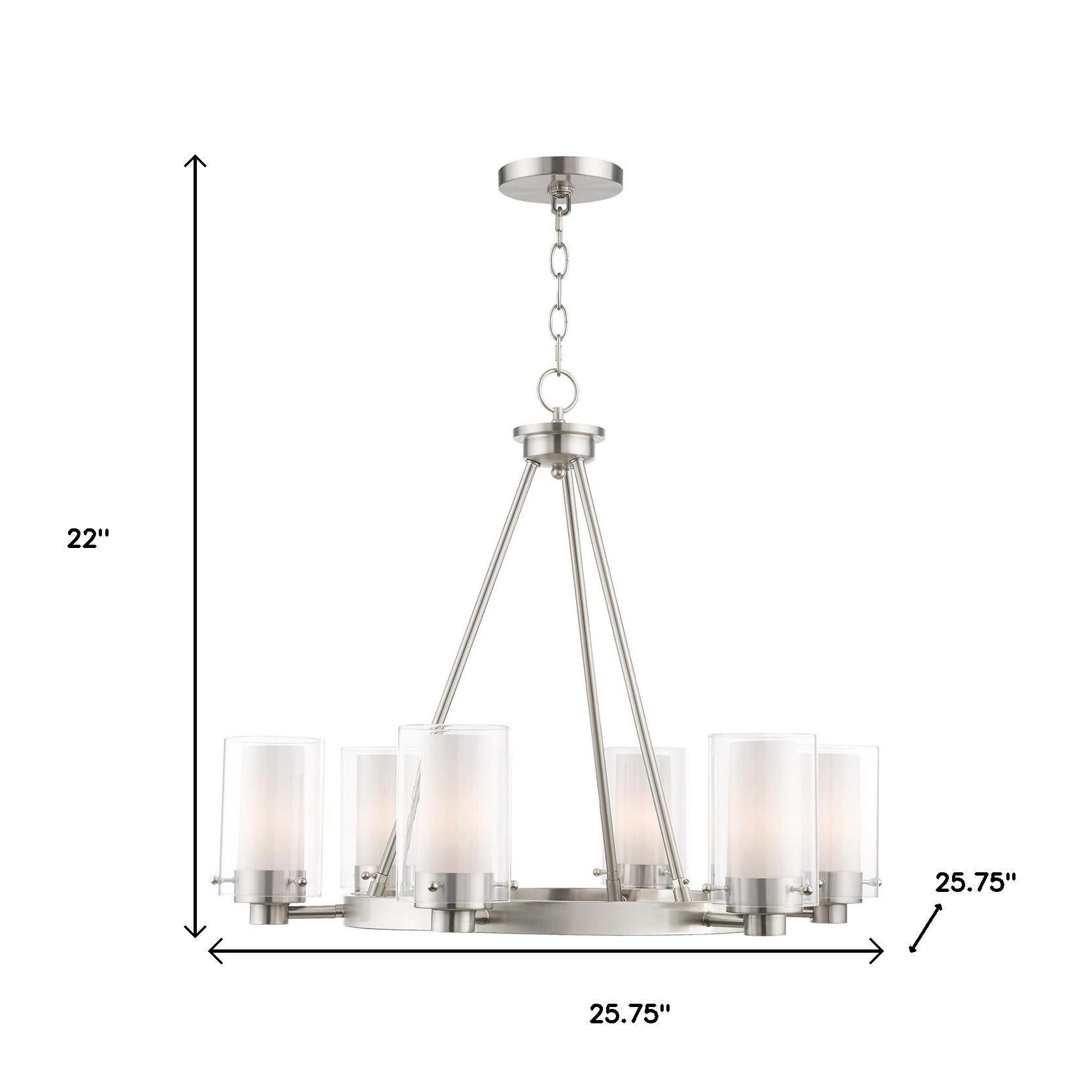 Six Light Dimmable Chandelier With Shades