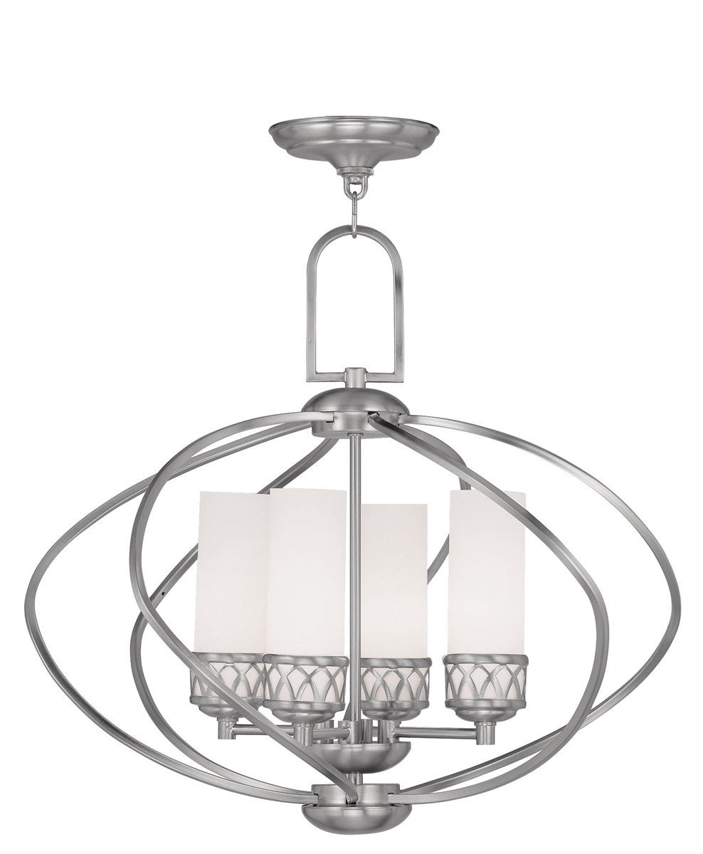 Four Light Dimmable Chandelier With Shades