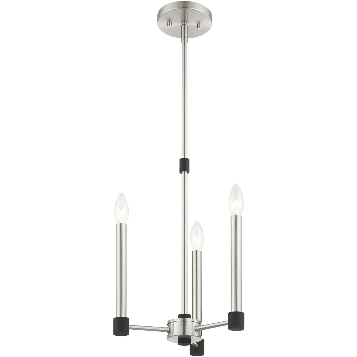 Three Light Dimmable Chandelier With Shades