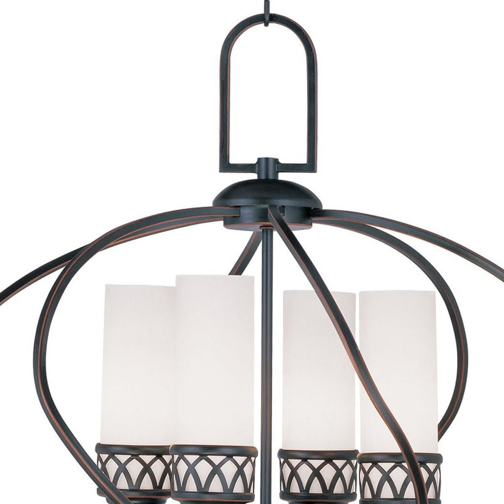 Four Light Dimmable Chandelier With Shades