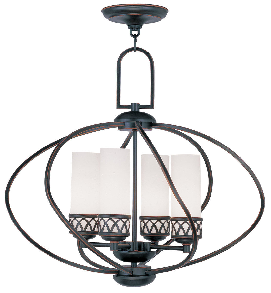 Four Light Dimmable Chandelier With Shades