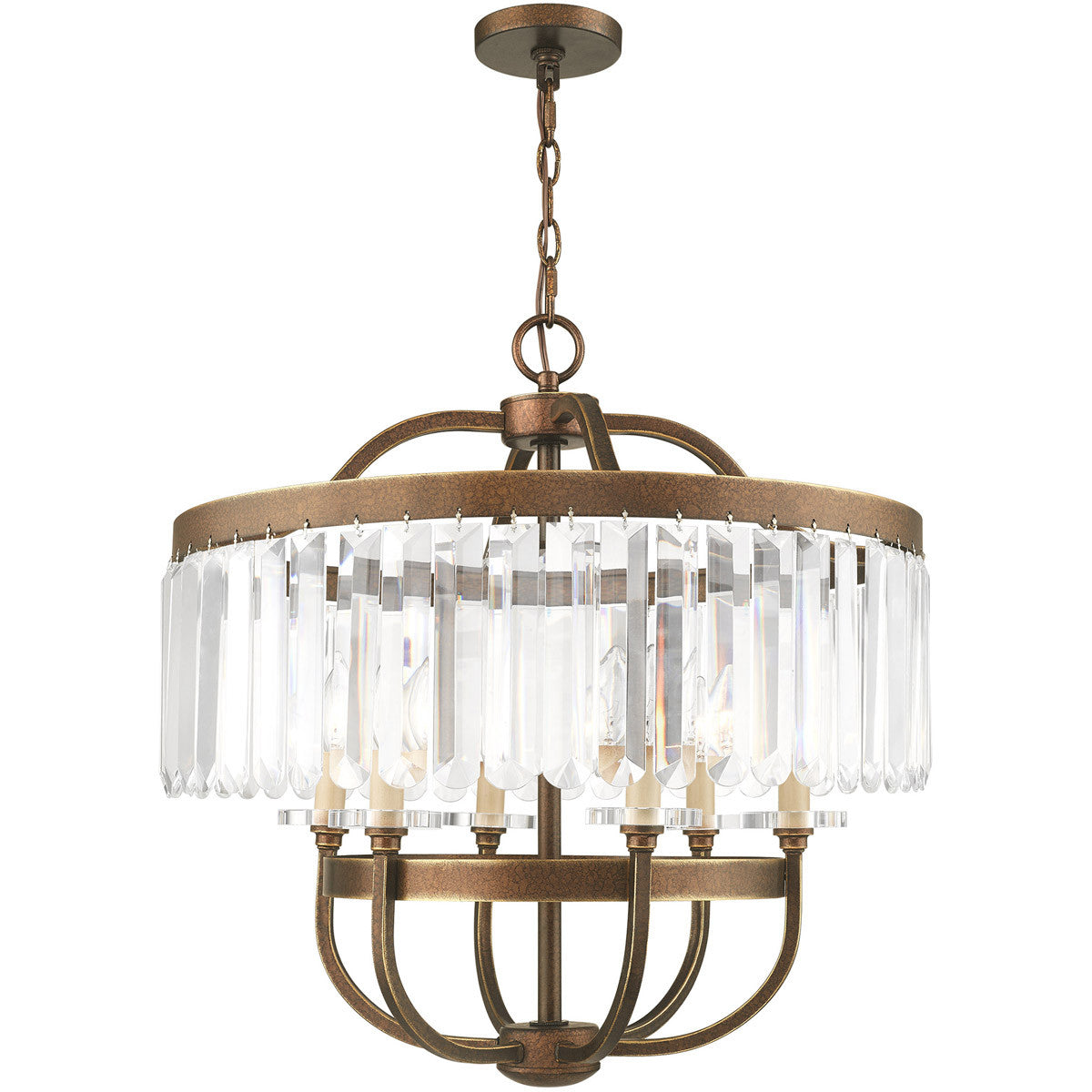 Six Light Dimmable Chandelier With Shades Default Title