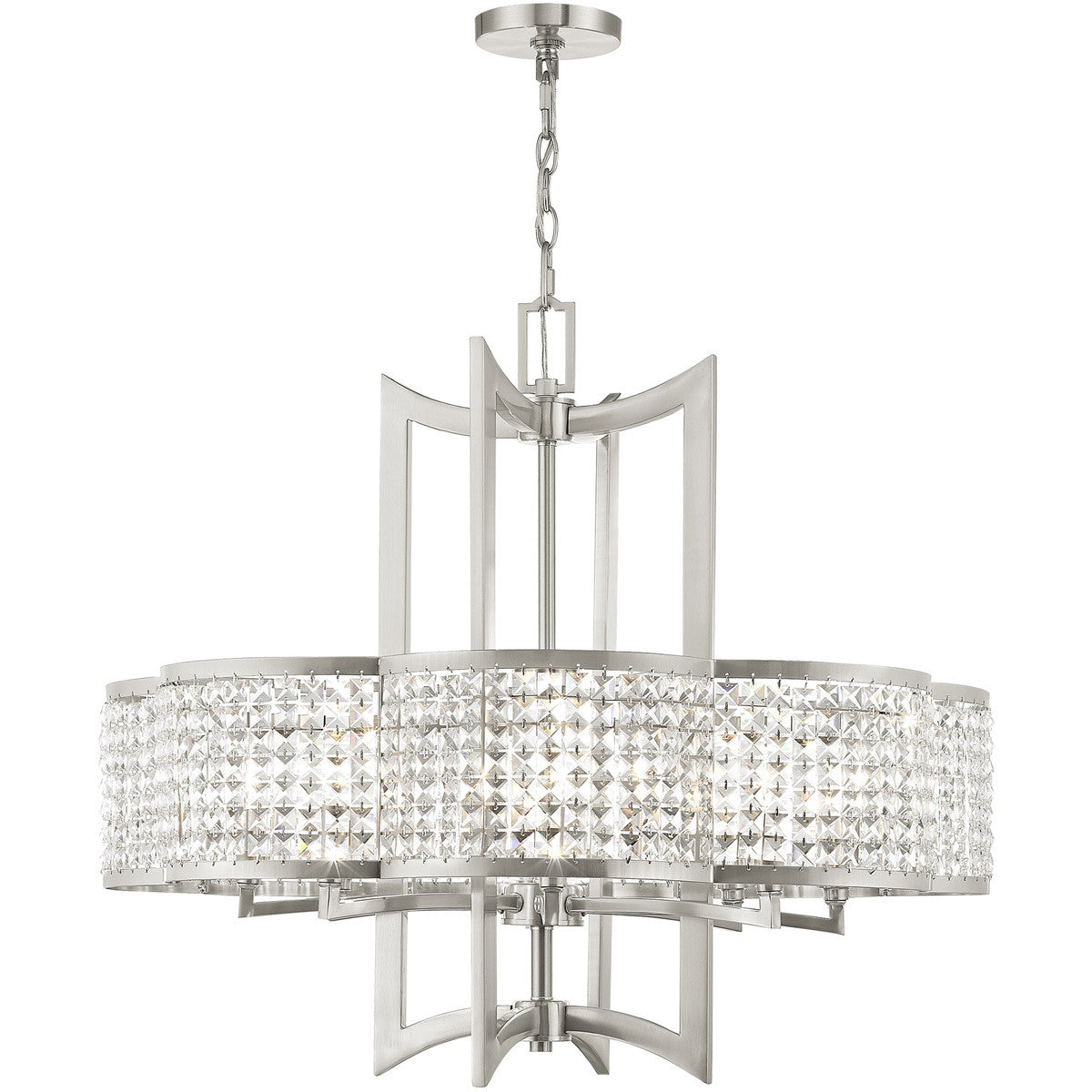 Eight Light Dimmable Chandelier With Shades Default Title