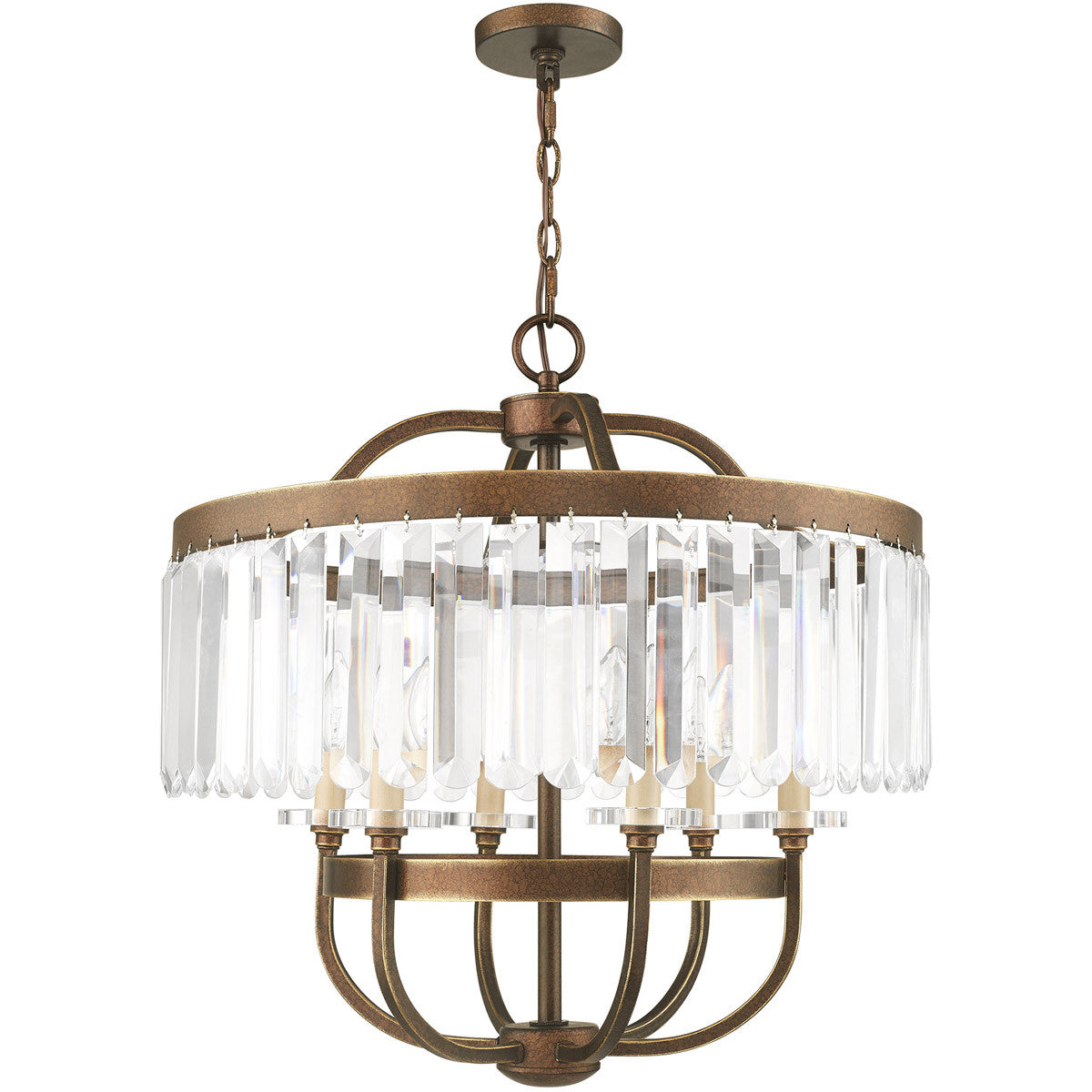Six Light Dimmable Chandelier With Shades