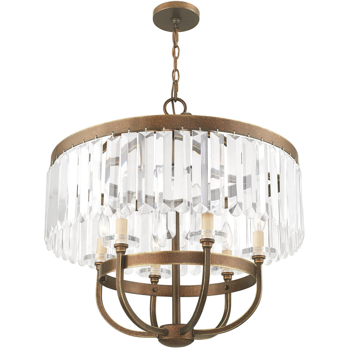 Six Light Dimmable Chandelier With Shades